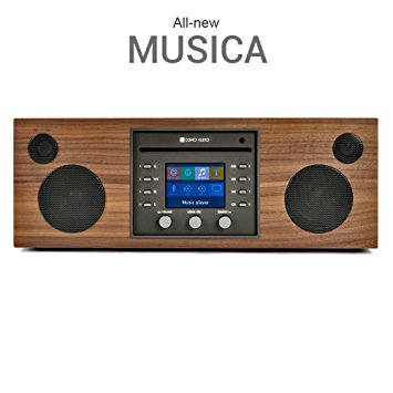 Como Audio: Musica - Wireless Music System with CD Player, Internet Radio, Spotify Connect, Wi-Fi, FM, Bluetooth and One Touch Streaming (Walnut/Black)