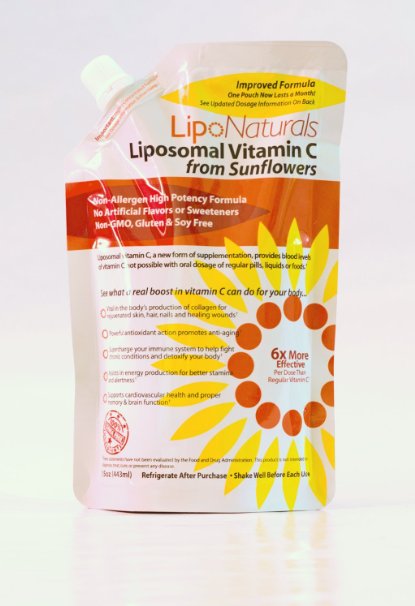 LIPO NATURALS - Highest Potency Liposomal Vitamin C (No Preservatives, Allergens or Additives. Soy FREE, Gluten FREE, Non-GMO, All Natural Ingredients) - True Liposomal Encapsulation, Maximum Bioavailability (15oz)