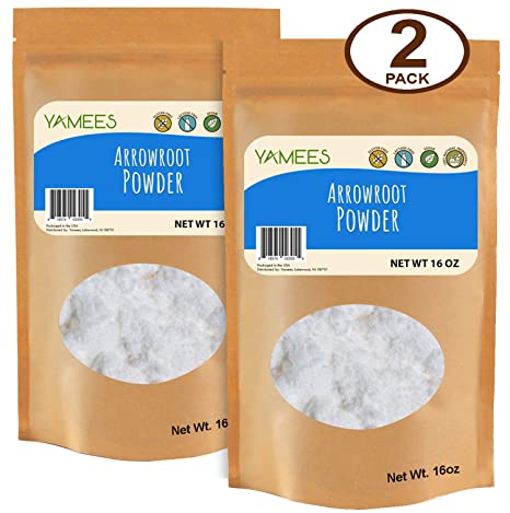 Yamees Arrowroot Powder – Arrowroot Flour – Arrowroot Starch – Bulk Spices – 2 Pack of 16 Ounce Bags