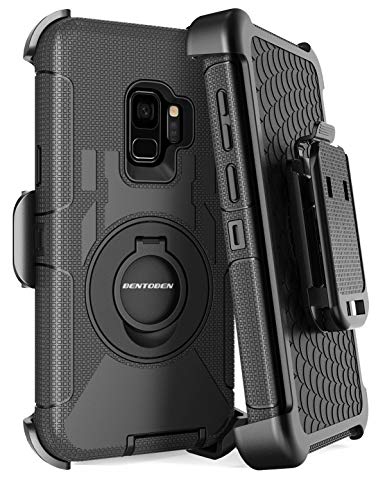 Galaxy S9 Case, S9 Holster Case, BENTOBEN 3 In 1 Hybrid Hard PC & Soft Silicone Heavy Duty Rugged Bumper Shockproof Belt Clip Kickstand Full-Body Protective Phone Cases for Samsung Galaxy S9