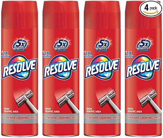 Resolve High Traffic Carpet Foam, 22 oz Can, Cleans Freshens Softens & Removes Stains (Pack of 4)