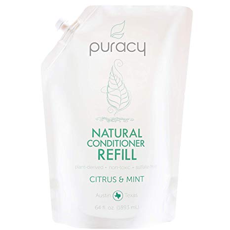 Puracy Natural Conditioner Refill, Hypoallergenic, Silicone-Free, Non-Toxic, All Hair Types, 64 Ounce