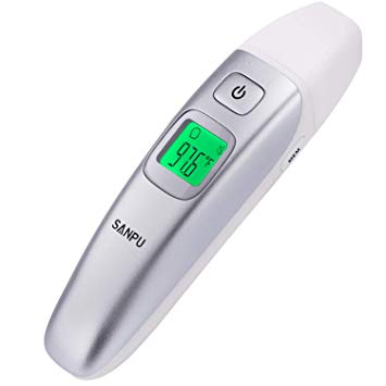 SANPU Digital Medical Infrared Forehead and Ear Thermometer for Baby,Kids and Adults with Fever Indicator CE and FDA Approved.