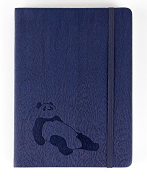 Red Co Journal with Embossed Panda 240 Pages, 5"x 7" Lined, Navy Blue
