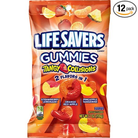 Life Savers Tangy Collision Gummies Candy Bag, 7 ounce (12 Packs)