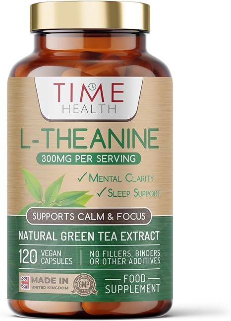 New: L-Theanine - Natural Green Tea Extract (Decaf) - 120 Capsules - 300mg L-Theanine per Serving - Sleep & Relaxation Support - Mental Clarity - Non-Synthetic Theanine - UK Made - Zero Additives