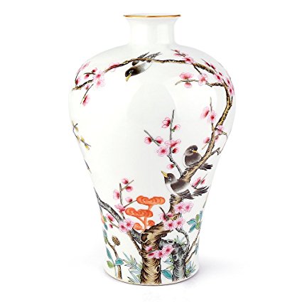 Traditional Chinese Ceramic Decorative Jar Vase,Jingdezhen Oriental Handcrafted Porcelain Decro