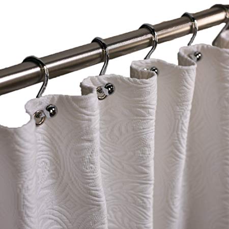 Peacock Alley Luxury Bed Linens Vienna 100-Percent Cotton Shower Curtain, White