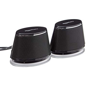 AmazonBasics USB-Powered Computer Speakers with Dynamic Sound | Black