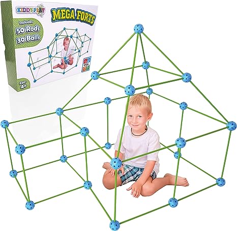 KiddyPlay Mega Forts - 80 Piece Den Building Kit - Fort Construction Toys For Kids - Building Toys For Boys or Girls