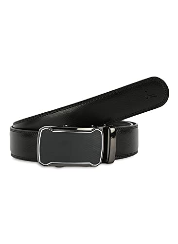 Pacific Gold Genuine Leather Ratchet Black Dress Belts for Men And Boys with Autolock Buckle
