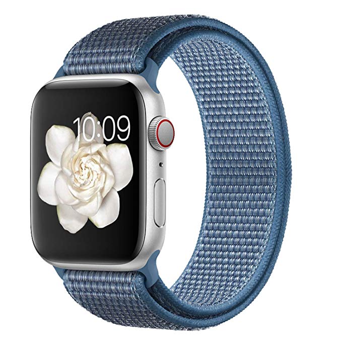 Misker Compatible with for Apple Watch Band 38mm 40mm 42mm 44mm Soft Nylon Sport Loop Replacement for Watch Series 4 3 2 1