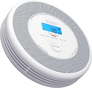 X-Sense Combination Smoke and Carbon Monoxide Alarm with English Voice Alerts, Smoke Alarm for Home with Replaceable Battery, XP0A-SR, 1-Pack