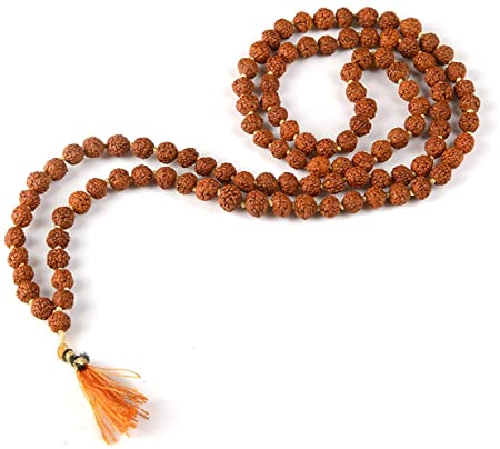 Petrichor Certified Original Rudraksha Mala with Certificate for Wearing and Japa Mala (5 Mukhi Mala, 108 beads Mala Rosary Garland)