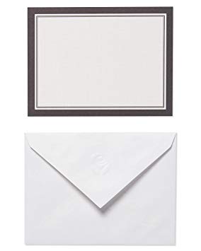 American Greetings Black and White Single Panel Blank Cards and White Envelopes, 40-Count