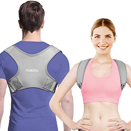 Posture Corrector for Men and Women, TURATA Adjustable Upper Back Brace for Pain Relief, Clavicle Support, Improves Posture, Thoracic Kyphosis from Neck, Back and Shoulder - FDA Approved