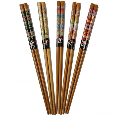 Five Pairs Of Decorated Japanese Chopsticks