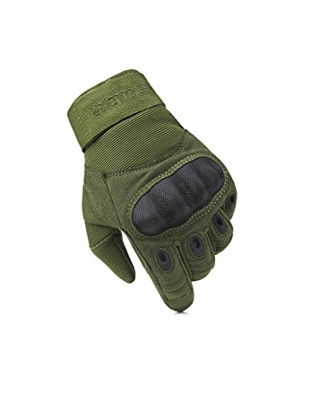 FREE SOLDIER Outdoor Men Military Hard Knuckle Full Finger Glove Tactical Armor Gloves