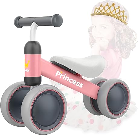 BEKILOLE Balance Bike for 1 Year Old Girl Gifts Pre-School First Bike and 1st Birthday Gifts - Train Your Baby from Standing to Running | Toys for 1 Year Old