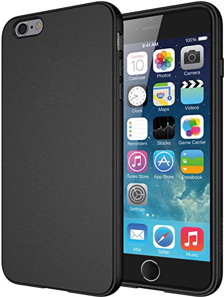 iPhone 6 Plus Case, Diztronic Full Matte Soft Touch Flexible TPU Case for Apple iPhone 6 Plus & 6S Plus (5.5") - Black