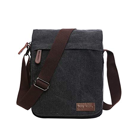 SUPA MODERN® Canvas Messenger Bag Shoulder Bag Laptop Bag Satchel Bag Bookbag School Bag Working Bag Crossbody Bag for Men and Women(14 Inch Laptop Bag)