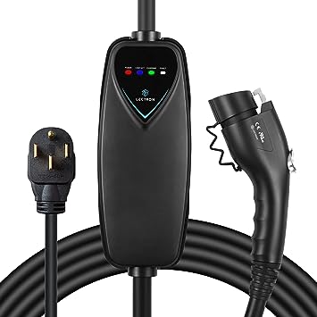 Lectron Level 2 EV Charger - ETL Certified, 240V, 40 Amp, NEMA 14-50 Plug, 16 ft Extension Cord & J1772 Cable- Portable Electric Car Charger for J1772 EVs and Plug-in Hybrid Vehicles