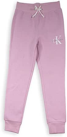 Calvin Klein Girls' Soft Fleece Logo Sweatpants, Comfortable Fit and Elastic Waistband