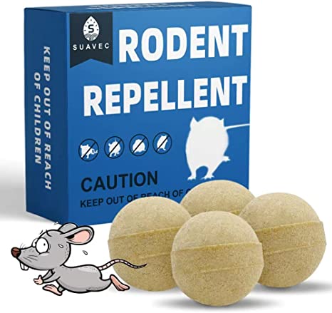 SUAVEC Rodent Repellent,Mouse Repellent,Rat Repellent, Mice Repellent, Peppermint to Repel Mice, Mouse and Rats, Natural Rodent Repellent Indoor and Outdoor - 4Packs