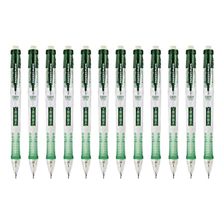 Paper Mate 56034 ClearPoint Clickster Refillable Mechanical Pencil, 0.5 mm, Green Barrel Highlights