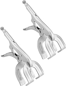 QWORK 9" Locking Pliers, 2 Pack Metal Welding Clamp, Quick-lock Release for Easy Removal