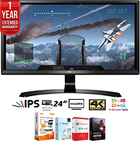 LG 24UD58-B 24-inch 16:9 4K UHD 3840 x 2160 FreeSync IPS Monitor Bundle with Elite Suite 18 Standard Editing Software Bundle and 1 Year Extended Warranty