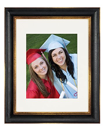 Artcare By Nielsen Bainbridge 11x14 Tuscan Collection Black and Gold Archival Document Frame With Warm White Mat For 8x10 Document #RW1361BG. Includes: UV Glazed Glass and Anti Aging Liner