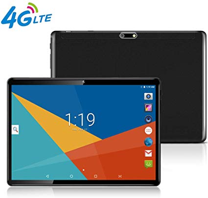 10 Tablet | 10.1" Inch Tablets PC Android 7.0,HD,4G LTE, 3G, WiFi, GPS, GSM, Octa Core, 64GB 4GB, Dual Sim Card, 1920×1200 IPS, Black