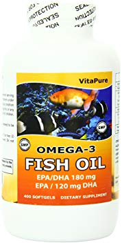 Vita Pure Omega - Fish Oil 400 Softgels, 1000 mg, 400 Count
