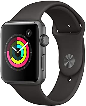 Apple Watch Series 3 42mm (GPS) - Space Grey Aluminium Case with Grey Sport Band (Renewed)