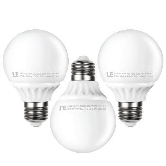 LE 5W G25 E26 LED Bulbs, 40W Incandescent Bulb Equivalent, Not Dimmable, 450lm, Warm White, 2700K, 270° Beam Angle, LED G25, Globe Light Bulb, LED Light Bulbs, Pack of 3 Units