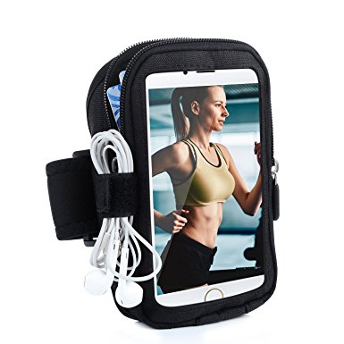 Turata iPhone 6 6S Plus Armband Sports Running Armbands Waterproof Arm Band with With Zipper Pouch for iPhone Samsung Galaxy S6 Note 7 5 Nexus 6P