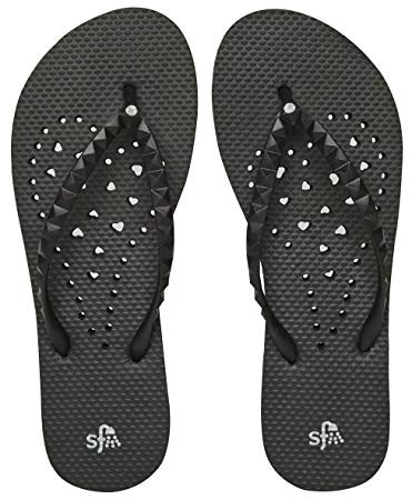 Showaflops Womens' Antimicrobial Shower & Water Sandals for Pool, Beach, Dorm and Gym - Rhinestone Accent Collection