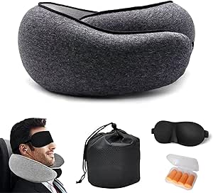 Travel Neck Pillows for Airplanes 2024 New Travel Pillow Neck Travel Pillow Memory Foam Airplane Pillow Soft Airplane Neck Pillow(Grey Black)