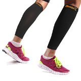 Besjex 8482 Compression Leg Sleeves for Men and Women BlackGreat for Basketball Running Baseball Walking CyclingShin Splints Sleeves Wider Ribbons to Support the Shin and Calf Enhances Blood Circulations ideal for Athletes to Increase Performance