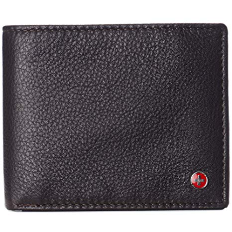 Alpine Swiss RFID Protected Mens Spencer Flip ID Leather Bifold Wallet