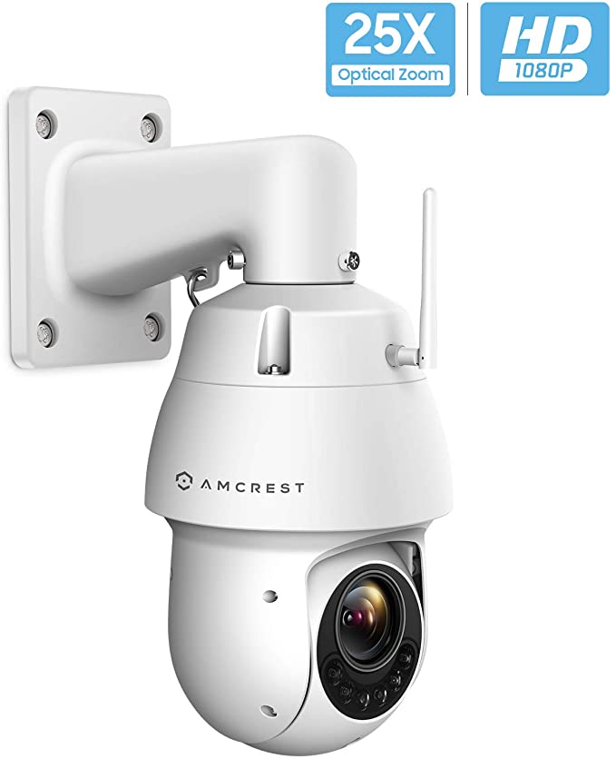 Amcrest WiFi Outdoor PTZ IP Camera, Wireless Pan Tilt Zoom (25x Optical) Security Camera, Dual-Band 2.4ghz/5ghz, Starvis Low Light, 328ft Night Vision, IP66 Weatherproof, 1080P 2-Megapixel, IP2M-858W