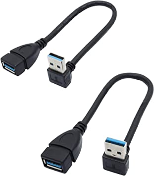 Male to Female Extension Cable - 2Pack USB 3.0 A-Male to A-Female Adapter Cord 7.9inches (20cm)