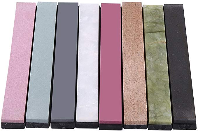 8pcs Kitchen Sharpening Stone, 240-10000 Grit Sharpener Stone Whetstone Grindstone Polishing Stone with Non-Slip Base