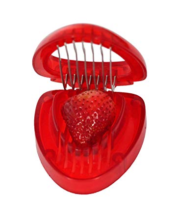 HOME-X Strawberry Slicer with 7 Blades, Cute Fruit Cutter, Unique Kitchen Gadgets