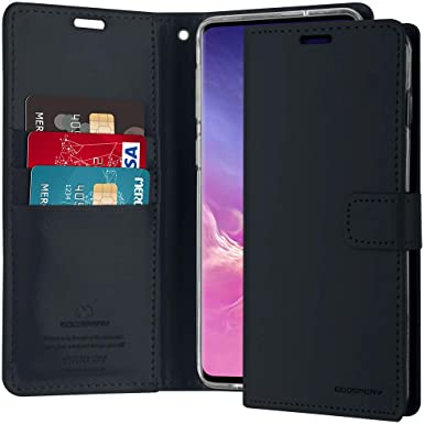 Goospery Blue Moon Wallet for Samsung Galaxy S10 Plus Case (2019) Leather Stand Flip Cover (Dark Navy) S10P-BLM-NVY
