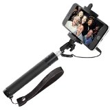 Selfie Stick by Schronic8482 With Premium Leather Strap Ultra Compact 3-in-1 Built In Shutter Battery Free Extendable Monopod for iPhone 6  iPhone 6 Plus iPhone 5s 5c 4s 4 Samsung Galaxy S6S6 EdgeS5S4 Note 543 LG G4 G3