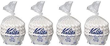 Value 4 pack Kalita Wave Filters, 185, Pack of 100 (Total 400), White