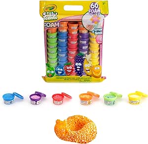 Crayola Play Foam - Silly Scents | 60x1oz Scented Foam Beads | Kids Modeling Foam in 6 Bright Colors and Scents | Gifts for Kids Classroom, Party Favors, Goody Bags, Boys and Girls Travel Activities.