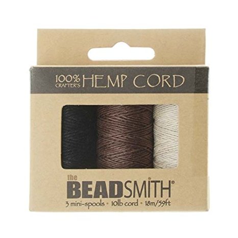 Hemp Twine Bead Cord .5mm 3 Spool App 59 Feet 42543 by Beadsmith